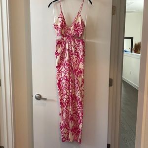 Zara printed silk jumpsuit